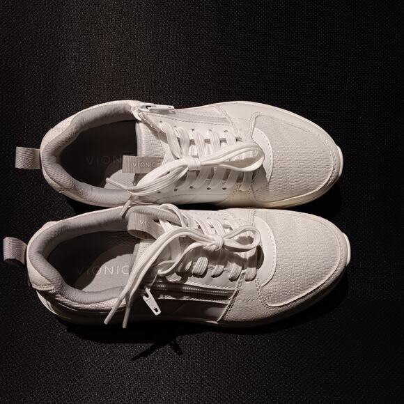 Vionic ATHENA Knit Leather Shoes In White Women’s Size 7.5 - Picture 4 of 13